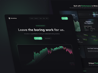 Full Website Design for StoneKeep Trading Systems branding dashboard design figma fintech saas trading ui ux vector website
