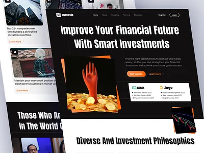 Landing Page - InvestFolio Financial Freedom achieve financial freedom bank jago bibit emergency fund financial financial freedom invest smarter invest wisely investment investment products landing page live better obligasi pension fund portfolio reksadana saham savings fund sbn retail website