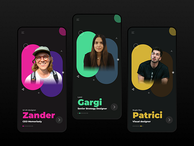 Profile navigation carousel 3d ui