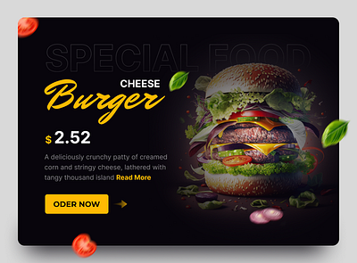Cheese Burger - Website Design adobe xd branding figma food website design graphic design illustrator photoshop ui ux web layout website design