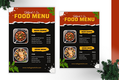 Project 04 - Food Menu Portrait (Print Design) beverage business cafe creative design drink food graphic design list menu modern price print print design print template promotion restaurant