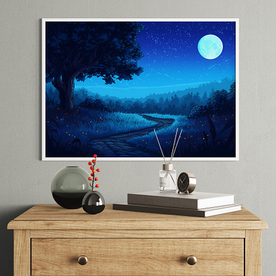 Starlight Stream Sanctuary background Picture Frame bohowalldecal chinoiserie customizable duvarka etsy interior interiordesign kidsroomdecor kidswallpaper landscapewallpaper leaveswallpaper mural muralwallpaper nurserywallpaper removablewallpaper tropicalwallpaper vintagewallpaper wallpaper wallpaperdecor watercolorwallpaper