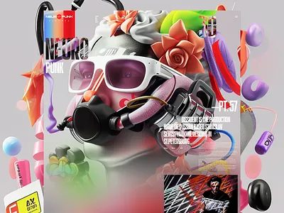 Neuropunk 3d branding design illustration landing page logo neurodesign tilda ui ui ux ui elements web design webdesign сайт тильда