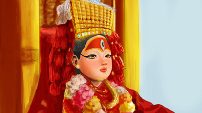 Living Goddess Kumari art concept art digital art graphic design illustration perspective art