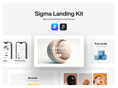 Sigma Landing kit - Figma & Framer UI Kit figma ui kit framer ui kit sigma sigma landing kit ui ui kit ux