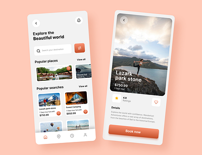 Daily UI Design 002/100. Travel Assistant App ui design