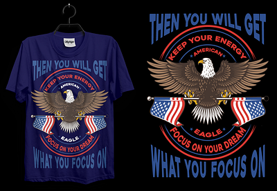 American Eagle T-Shirt Design | USA T-shirt Design | Tee america branding clean cloth colorful creative design eagle flag illustration minimal modern t shirt tee usa