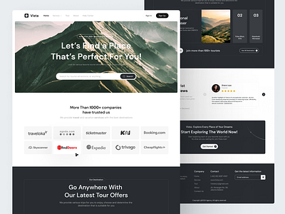 Vista - Travel Agency design landing page travel web ui ui design user experience user interface web design web travel website