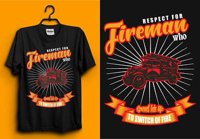 Fire Fighter T-Shirt Design | USA T-shirt Design | Tee american branding clean cloth creative danger department elegant element emergency exclusive fashion fire fire fighter fireman flame illustration modern t shirt vintage