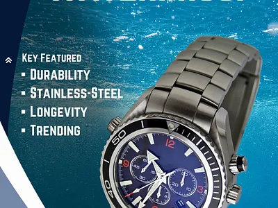 Stainless-Steel Waterproof Watch ad design stainless steel watch
