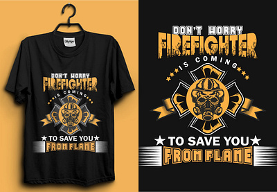 Fire Fighter T-Shirt Design | USA T-shirt Design | Tee america branding clean cloth creative danger department design element emergency exclusive fashion fire fire fighter fireman flame illustration modern t shirt vintage