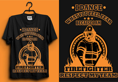 Fire Fighter T-Shirt Design | USA T-shirt Design | Tee america branding clean cloth creative danger department design element emergency exclusive fashion fire firefighter fireman flame illustration modern t shirt vintage