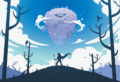 Endling of the Sky concept fantasy graphic design illustration vector