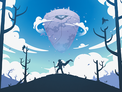 Endling of the Sky concept fantasy graphic design illustration vector