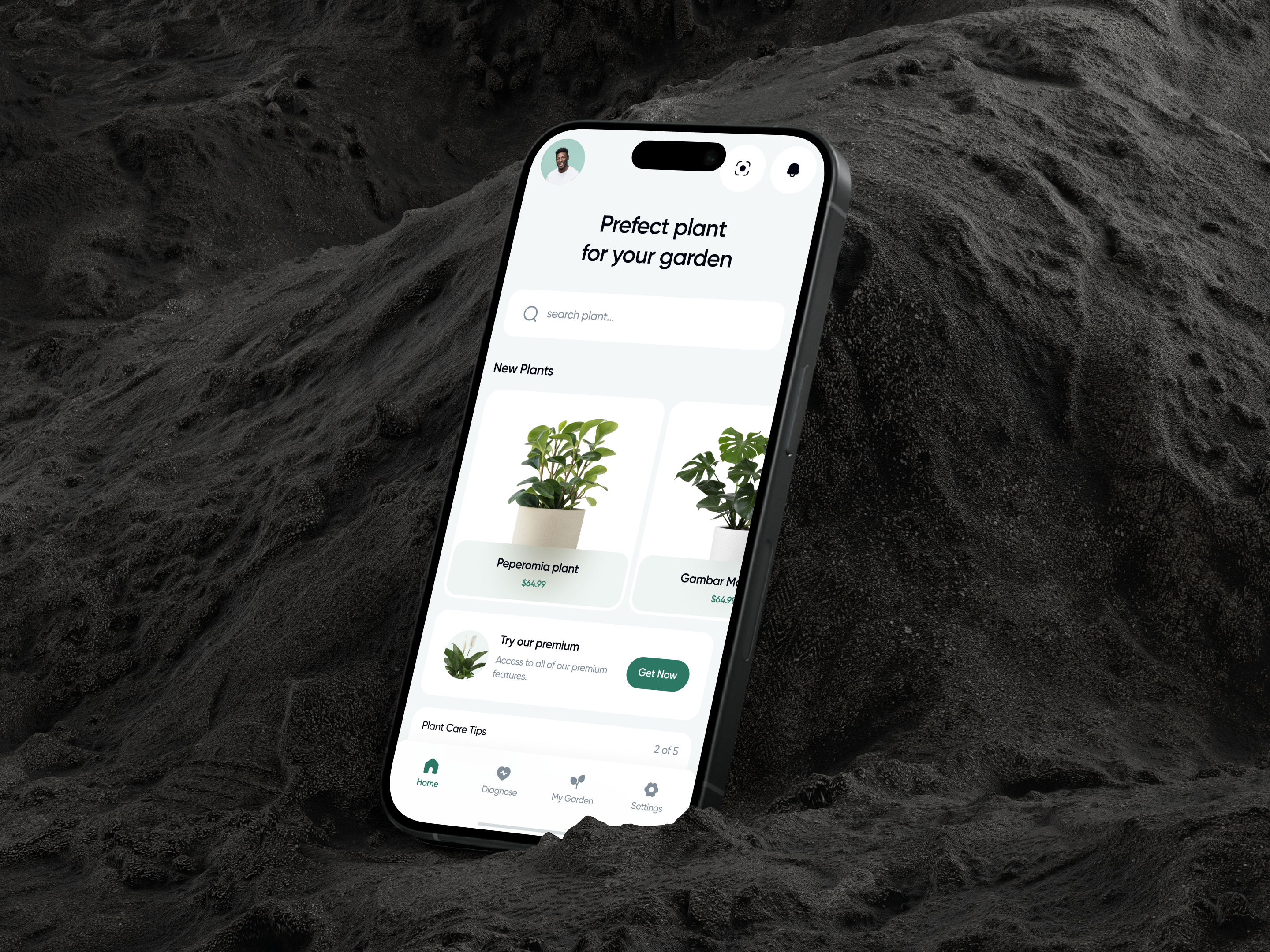 Plant App UI 3d mockup app design app ui buy plant clean design eco friendly app ios app minimal mobile app mobile app design mobile design mobile ui plant app plant care app plant shop ui design user experience user interface