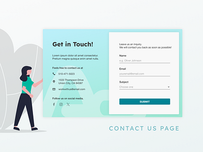 Day 28 : Contact Page ui