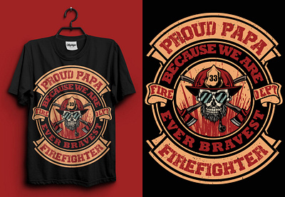 Fire Fighter T-Shirt Design | USA T-shirt Design | Tee america branding clean cloth creative department design emergency eye catchy fashion fire firefighter fireman flame illustration modern pride t shirt tee usa