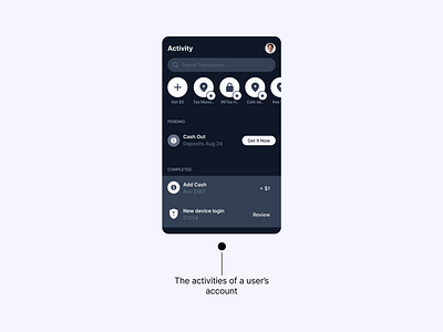 UI Card for Account Activity app design figma finance fintech fintech app mobile app ui ui design ui kit uiux ux ux design