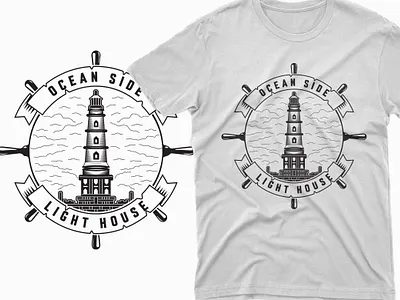 T-Shirt Design illustration light house minimalist t shirt design ocean sea t shirt t shirt design t shirt design typography tshirt design typography vector art