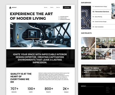 Abstract - Interior Design Studio branding clean exterior interior interior desing minimal ui ux web design