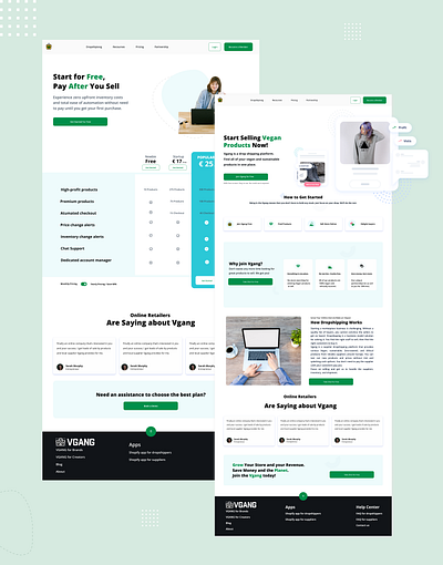 Organic Vegan product Landing Page UI design ecommerce platform ui uidesign ux uxdesign uxdesigner vegan vgang web website