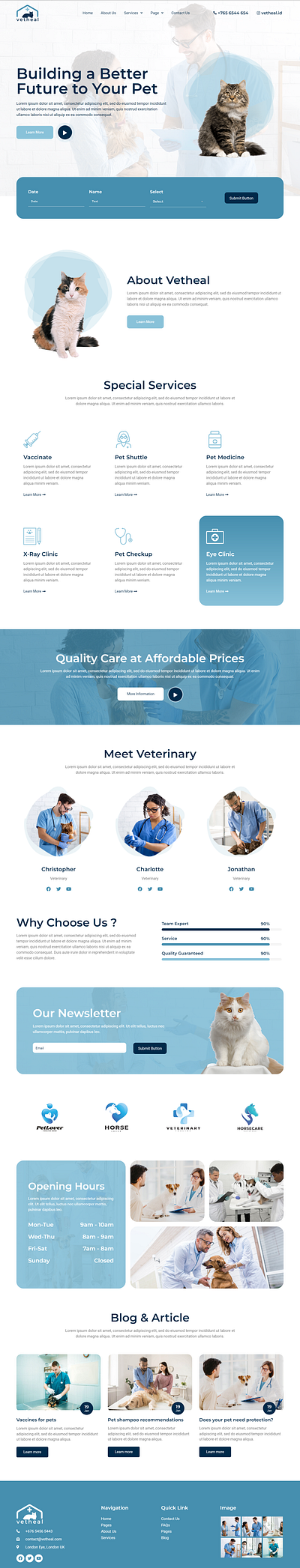 Vet Clinic Concept branding design graphic design ui ux website wordpress