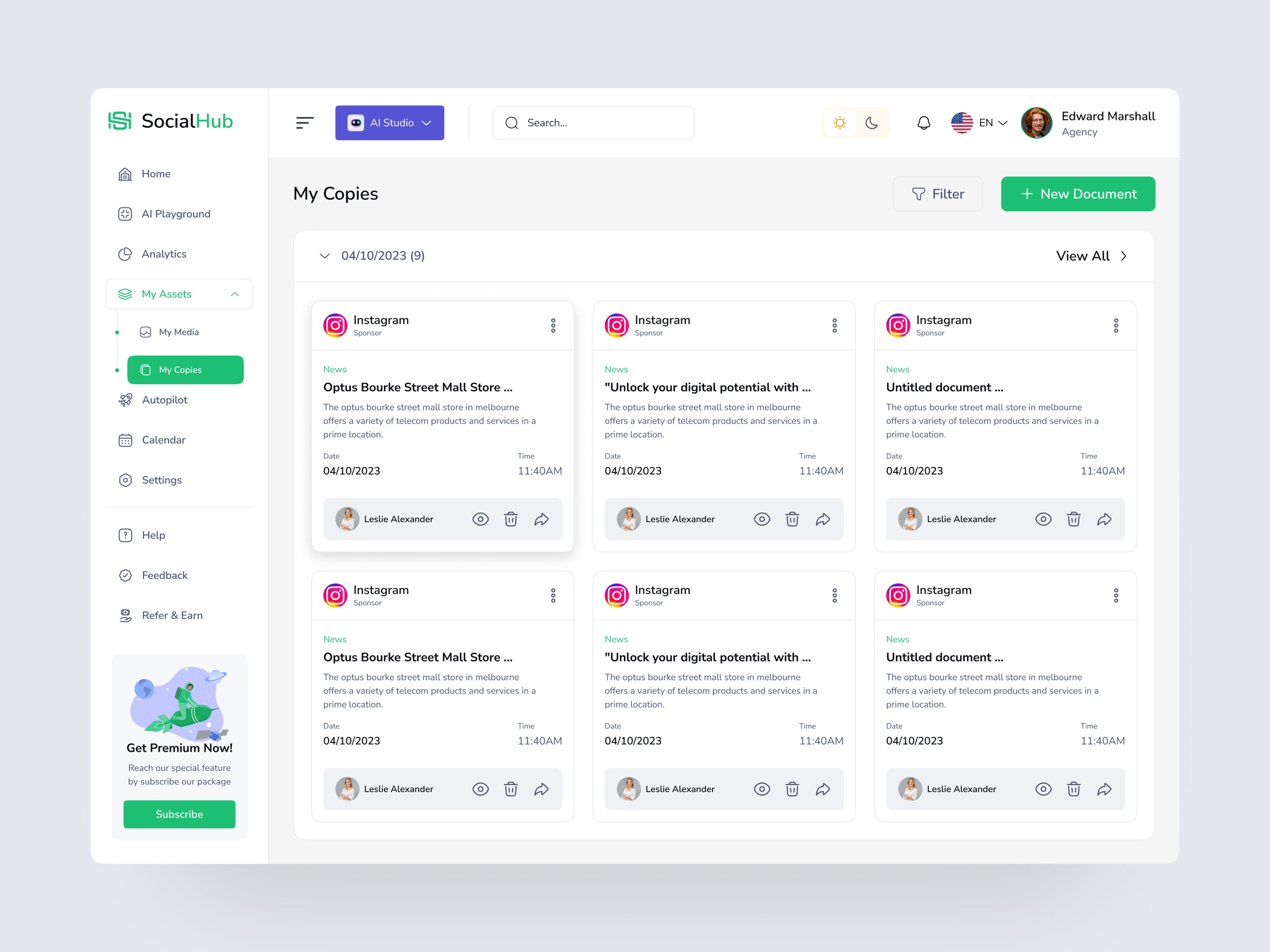 Ai Social Media Management - Dashboard & Mobile Responsive By Shasanko 