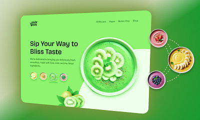 Smoothie Bowl Transition Prototype design ui web