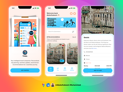 Trip Planner and Advisor Mobile App UI Design Concept design mobile app mobile app design product design trip advisor trip planner trip planner app trip planner app ui design uiux design