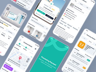 nightingale UI Kit: AI Medical & E-Pharmacy App | Pharma Details ai healthcare app ai pharmacy app clean cyan doctor app drug app e pharmacy app figma ui kit health app healthcare healthcare app medical app medication app minimal modern patient app pharma app pharmacy app teal ui kit