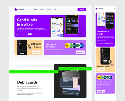 Circooles landing page design figma fintech interface landing page mockup payment responsive website ui ui design web web design