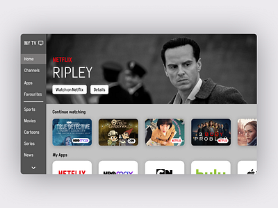 Daily UI 025 - TV App daily ui dailyui design smart tv tv tv app ui ui design ux ux design video app