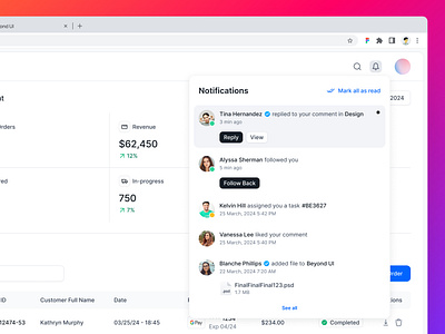 Notifications window UI beyond ui design system figma modern ui navigation notificaitons notifications design notifications ui saas