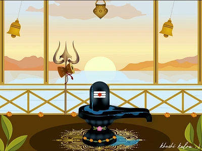 Shivlinga animation🤲 2danimation animatecc animation hindu mahadev mahashivratri scenery shiv shiva temple