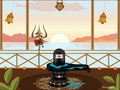 Shivlinga animation🤲 2danimation animatecc animation hindu mahadev mahashivratri scenery shiv shiva temple