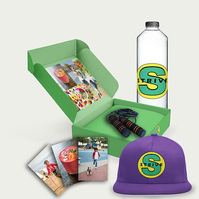 'Strive' Exercise Crate Complete Mockup adobe xd branding illustrator packaging photoshop ui web design