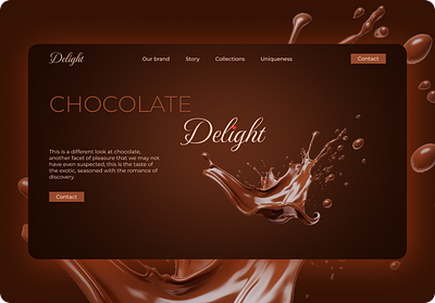 Website for a chocolate manufacturer branding ui