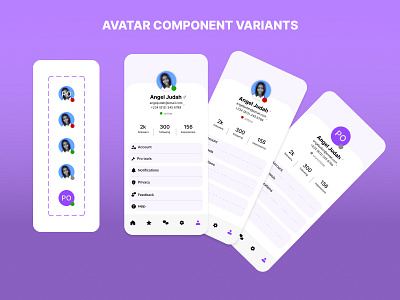 Avatar Component Variants app avatar component design profile ui ux variant