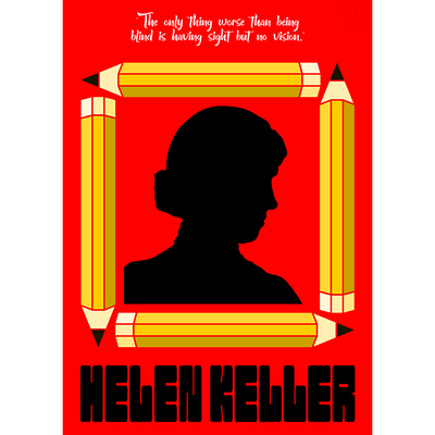 Hellen Keller poster design. design graphic design graphic designer heller keller illustration pencil poster poster design silhouette