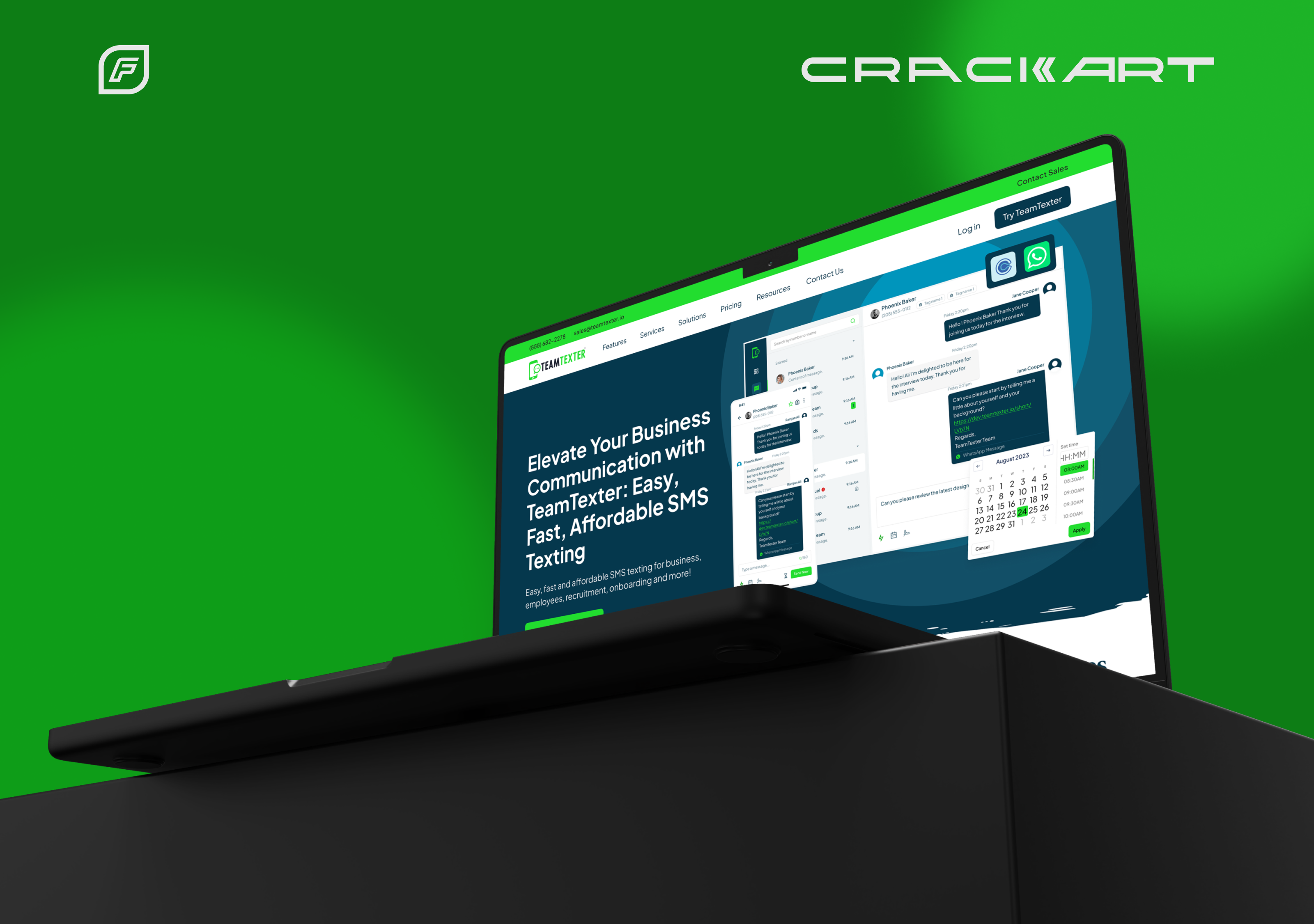 Texting Software website design software ui ux website design