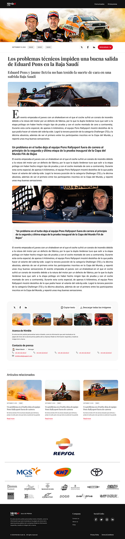Spanish Dakar Landing Page animation branding design graphic design logo motion graphics typography ui ux