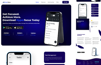Day 3: HyperFocus Landing Page - Designed for Success! 3d branding graphic design landing page design ui