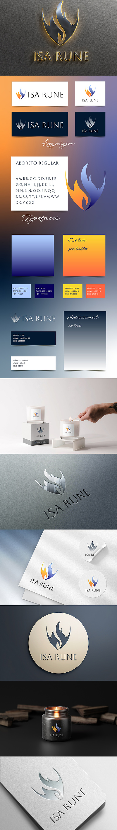 Logo for a brand selling magic candles branding candle design graphic design illustration isa rune logo runes vector