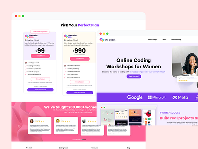 Shecodes Redesign Concept branding concept design figma flat illustration interface templates ui ux