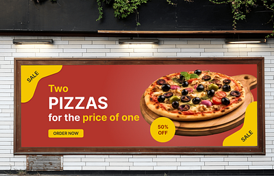 Banner for pizza delivery graphic design