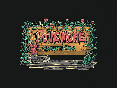 LOVE MORE apparel appareldesign cartoon cartoonvintage customdesign customillustratio grafiti handdrawn illustrration outdor retro skeleton tshirt tshirtdesign vector vintage vintageartwork vintagedrawing vintageillustration vitage