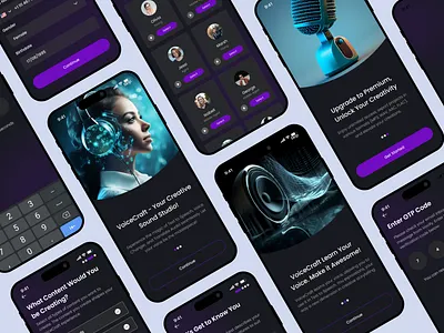 VoiceCraft: AI Voice Generator App app application artificial intelligence design illustration typography ui ux voiceapp