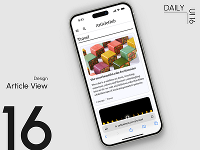 Day 16: Articles View content design daily ui challenge mobile app design mobile article view design typography ui design user experience user interface