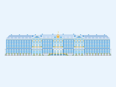 Catherine Palace Illustration 🏛️ catherine palace flat graphics flat illustration hello dribbble heritage building heritage palace info graphics landing page illustration mansion illustration museum museum illustration palace illustartion russian graphics russian palace