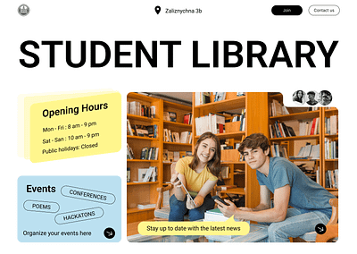 Student Library headshot identity library ui ux web